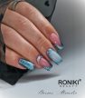 Roniki Platinum diamond széria - 10 csillámos ciánkék gél lakk