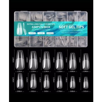 Soft Gél Tip / Balerina - 600 darabos készlet