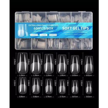 Soft Gél Tip / Kocka - 600 darabos készlet