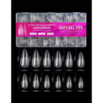 Soft Gél Tip / Mandula - 600 darabos készlet